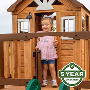 Warranty We’re so confident in the durability and longevity of our swing sets that we offer an industry-leading 5 Year Warranty on all models.