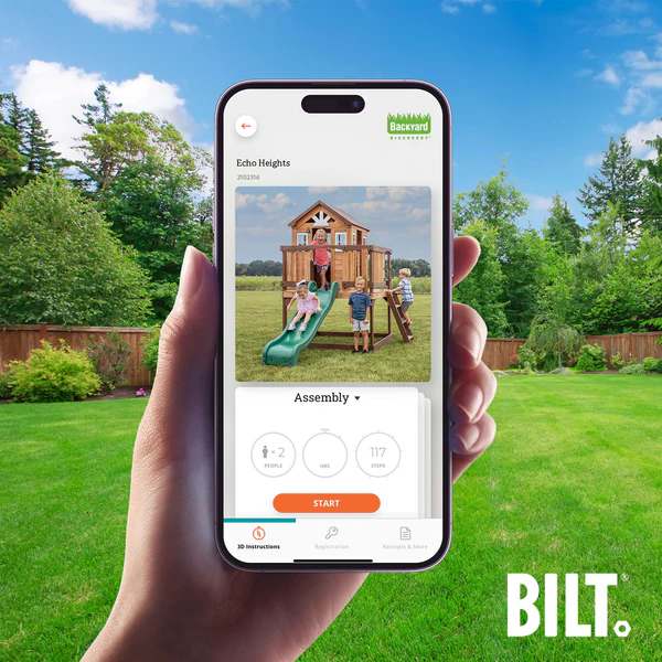 Supported Assembly Assemble your playhouse easily by following the step by step instructions on the BILT® app for select playhouse models.