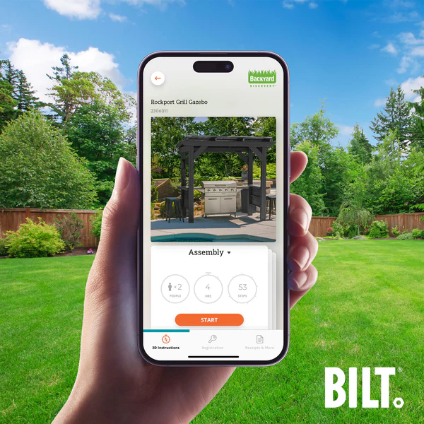 BILT Supported assembly with the step-by-step 3D interactive BILT® app. We’re with you every step of the way to ease the assembly process.