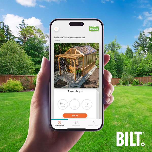 Everything comes ready to assemble, pre-cut, pre-drilled, and with assembly instructions supported by the 3D interactive BILT® app.